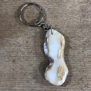 Rough Cut Chalcedony Agate Keychain